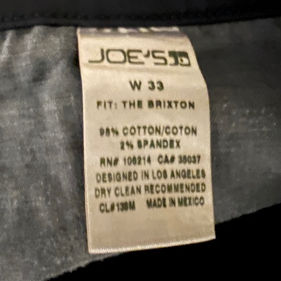 Joe's Jeans.The BRIXTON.SIZE 33.Blue. 98% COTTON. 2% SPANDEX. - Picture 3 of 3
